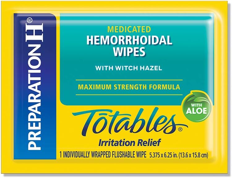 Preparation H (10 Count) Flushable Medicated Hemorrhoid Wipes, Maximum Strength Relief with Witch Hazel, Irritation Relief Wipes to Go: Health & Personal Care