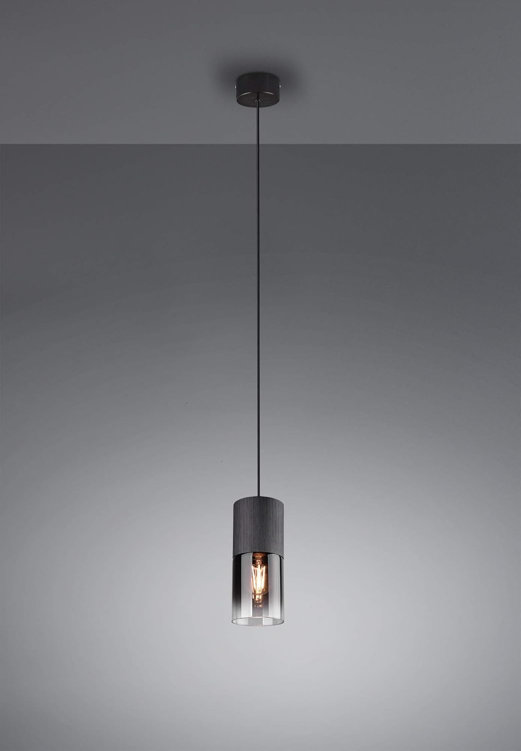 Plafonnier Trio leuchten suspension robin 310600132 - métal noir mat et