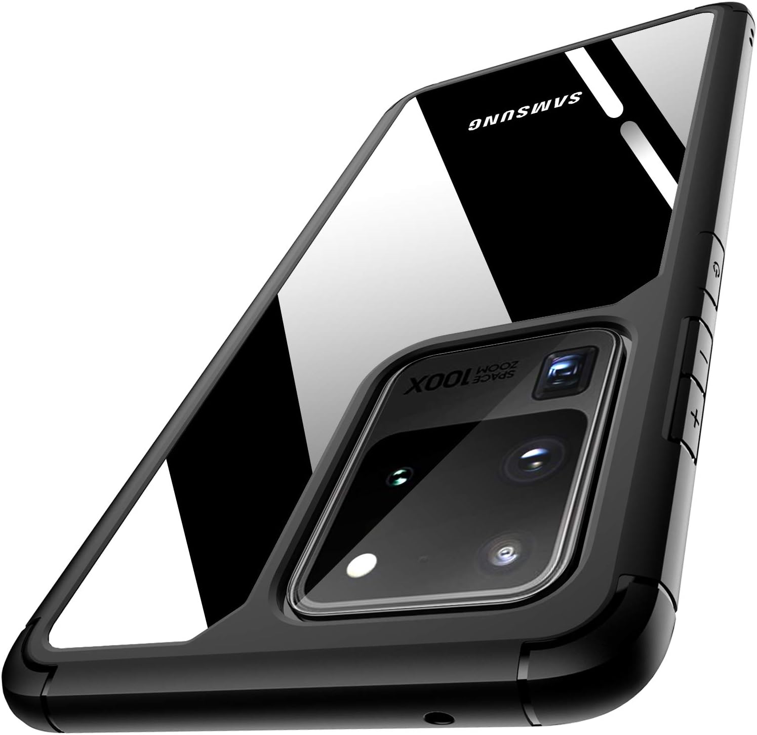 Facbiny Samsung Galaxy S20 Ultra Case 6.9 Inch (2020) Hybrid Soft Grip Matte Finish Clear Back Panel Ultra-Thin [Slim Thin Fit] Cover with [Black Edge]