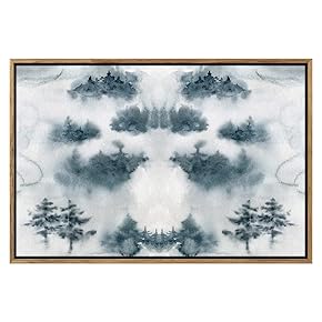 SIGNWIN Framed Canvas Print Wall Art Misty Expressionist...