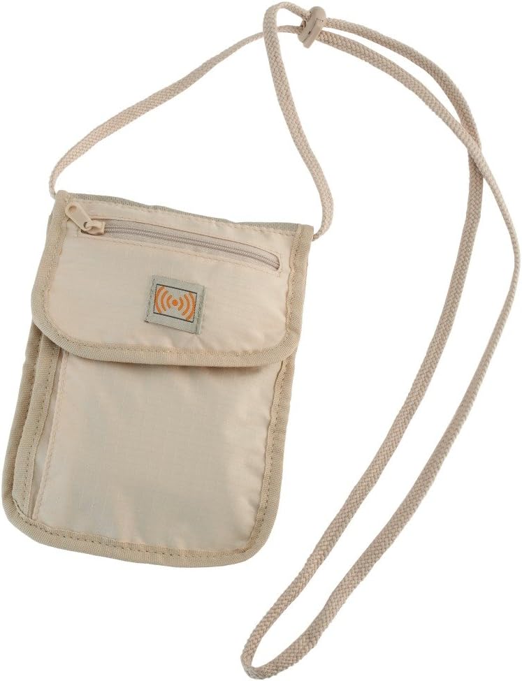 Smooth Trip RFID Blocking Neck Wallet with CoolMax & Agion Antibacterial Protection (Natural)