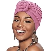 African Women Turban Caps Pre-Tied Twisted Turbans Head Scarf for Women Hair Wraps Cover Beanie Cancer Chemo Headwear
