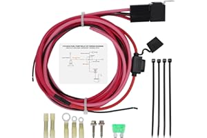 AFEISOL Electric Fuel Pump Relay Kit Universal Fit 12V System 80 AMP Waterproof Fuel Pump Wiring Harness Bypass Heavy Duty Long Wires Relay Kit P/N 30247