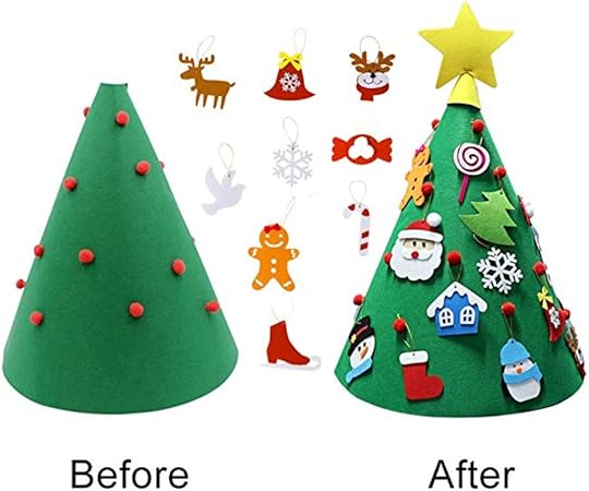 Decorazioni Natalizie Handmade.Weihuimei Christmas Decorations 3d Natale Feltro Albero Porta Bambino Diy Handmade Amazon It Casa E Cucina