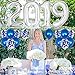 Silver Number Balloons 2021 Graduation Decorations Set - 40 Inch | Blue Latex, Confetti Balloons for Grad Party Decorations 2021 | Graduation Party Supplies 2021 | Class of 2021 Decorations Balloons