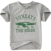 GLIGLITTR Toddler Football Shirt for Boy Girl Sundays are for The Birds Outfit Kids Funny Print Short Sleeve Graphic Tee Tops