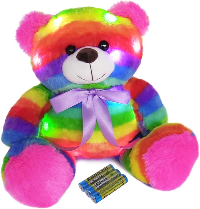 life size rainbow teddy bear