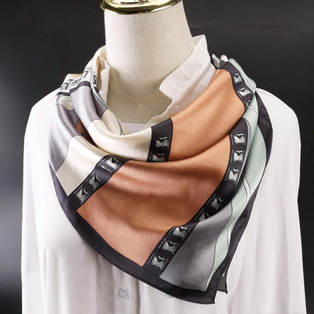 Sciarpa Lunga Di Seta Per Le Donne Nero Designer Hijab Scialli - Foto 5