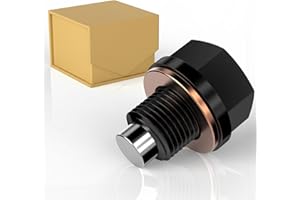 Fonowka M12x1.25 Magnetic Aluminum Oil Drain Plug with 1 Pcs Copper Gasket Crush Washer Sump Drain Nut Bolt Oil Pan Bolt Anti Leakage Seal Replacement for Toyota Nissan Infiniti Lexus