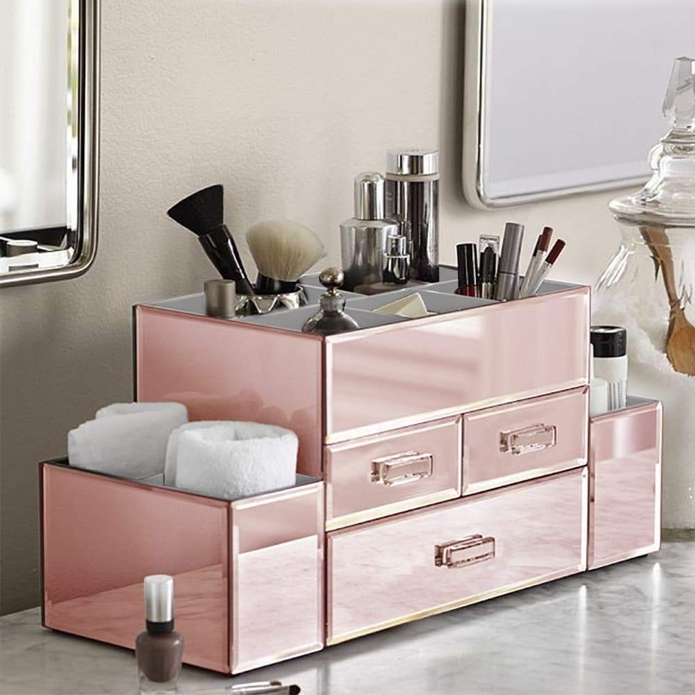 Best Tiered Glass Makeup Storage