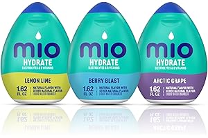 Mio Water Enhancer | Sugar Free Liquid Flavoring, 1.62 fl. oz (Pack of 3) | Choose Variety Pack from Exotic Flavors, Caffeine, Electrolytes, or Vitamins | Ships in Aromatik™ Damage-Proof Box (3 Pack, Hydrate (With Electrolytes & Vitamins))