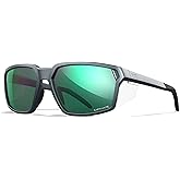 Wiley X WX Sierra Sunglasses Safety Glasses for Men Shatterproof UV Eye Protection for Combat and Shooting Captivate Polarized Green Mirror Lenses Matte Graphite Frames