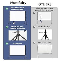 Projector Screen with Stand, Wootfairy 150 inch