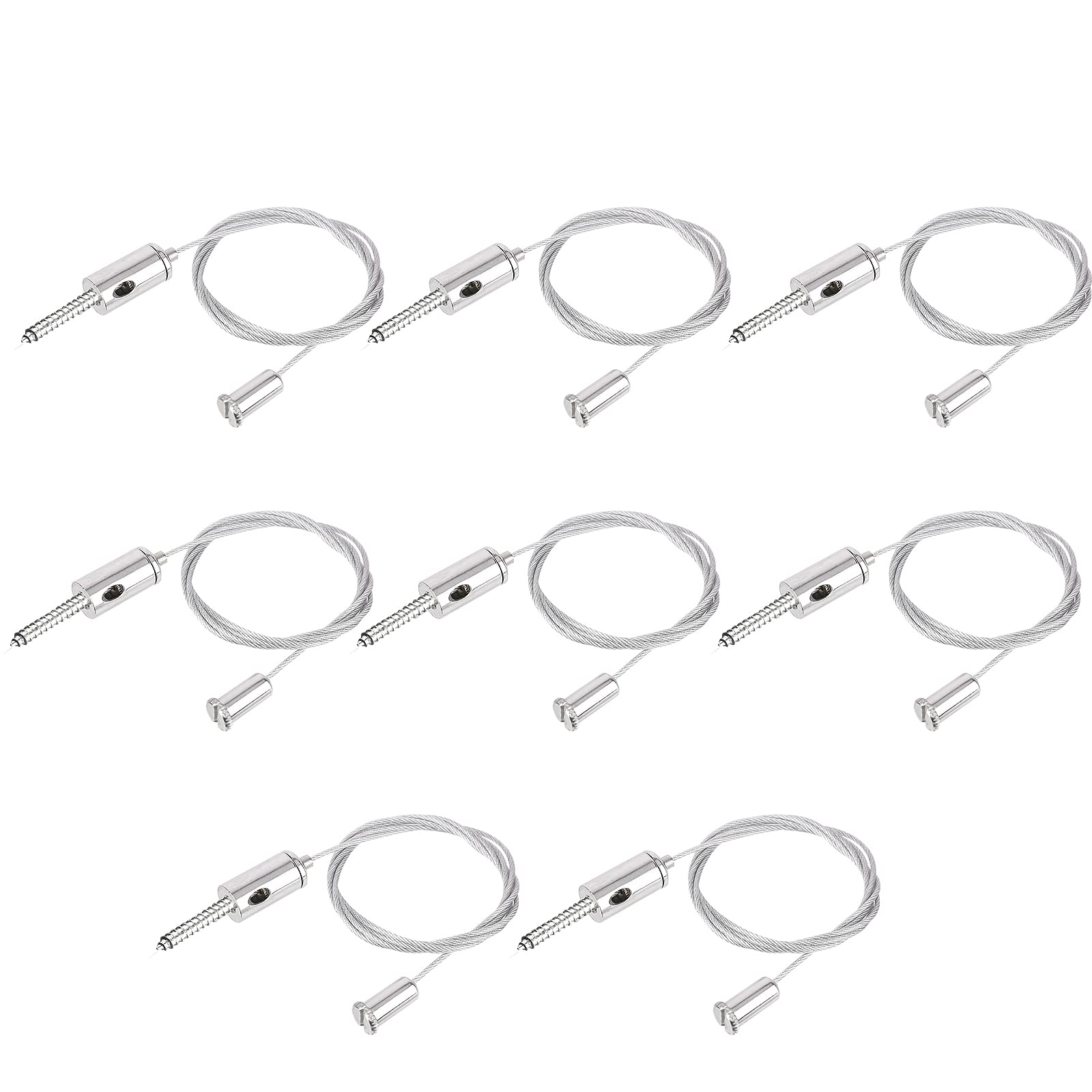 Vigtayue Adjustable Light Suspension Kit - 8 Pcs Luminaire Installation Hardware with 3.4ft Cable for Commercial Aquarium, LED Panel Lights, and More - Supports up to 11 lbs Per Strip