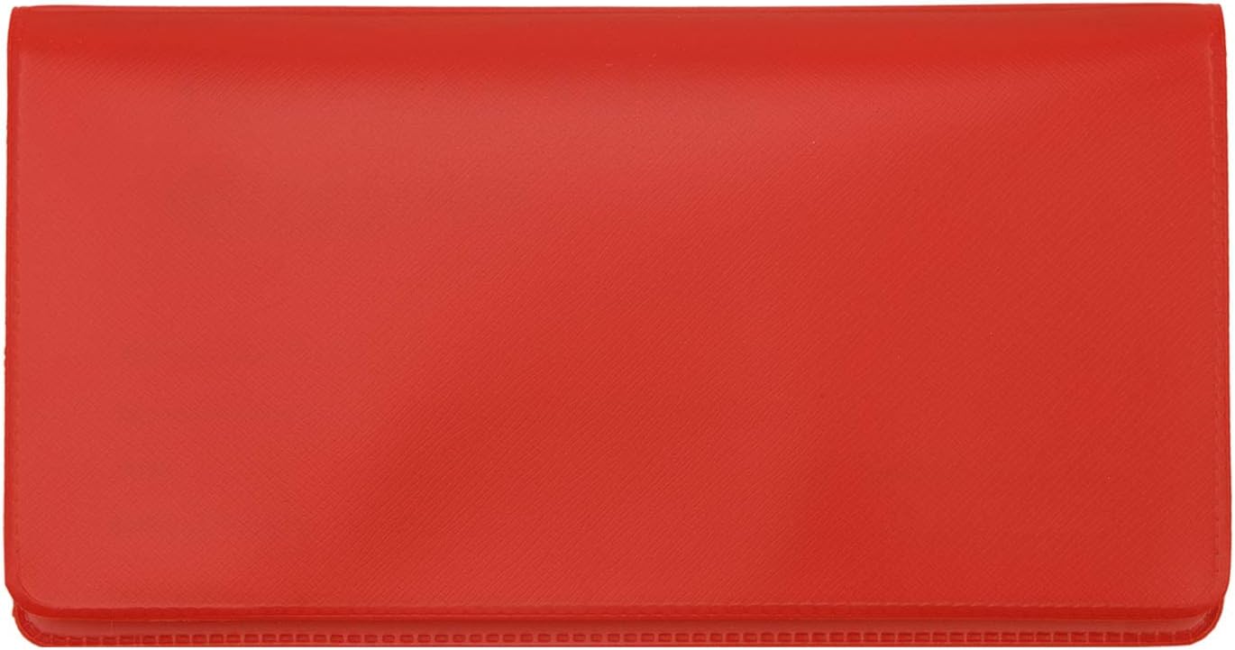 Red Vinyl Checkbook Cover, Top Tear Personal Vinyl Checkbook Cover