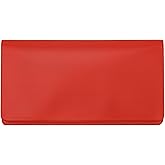 Red Vinyl Checkbook Cover, Top Tear Personal Vinyl Checkbook Cover