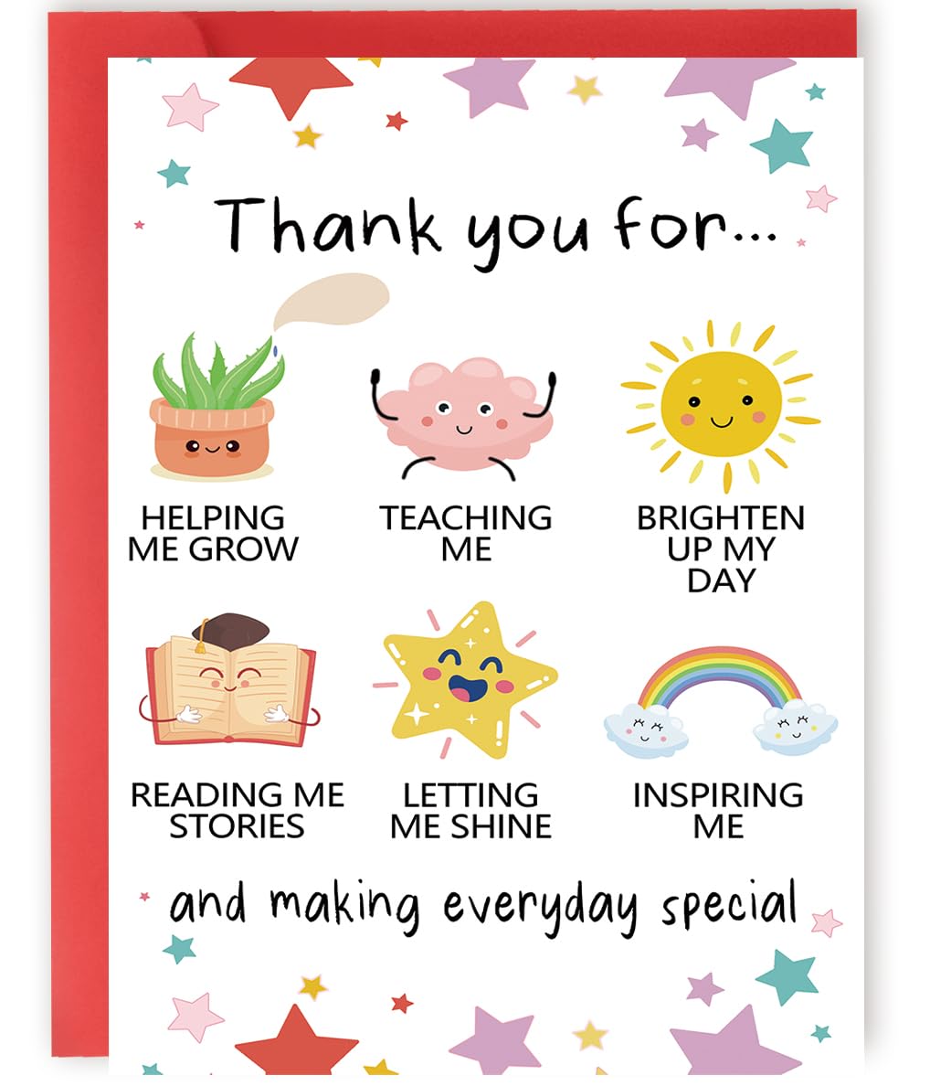 Photo 1 of YiKaLus Cute Thank You Card for Teachers, Great Teacher Appreciation Gifts for Men Women, Thank You for Helping Me Grow Card, Best Teacher Appreciation Gift Ideas from Students