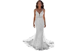 Dessiny Boho Wedding Dresses for Bride with Slit Lace Appliques Long Sleeve Mermaid Bridal Dresses for Wedding 2025 DE08