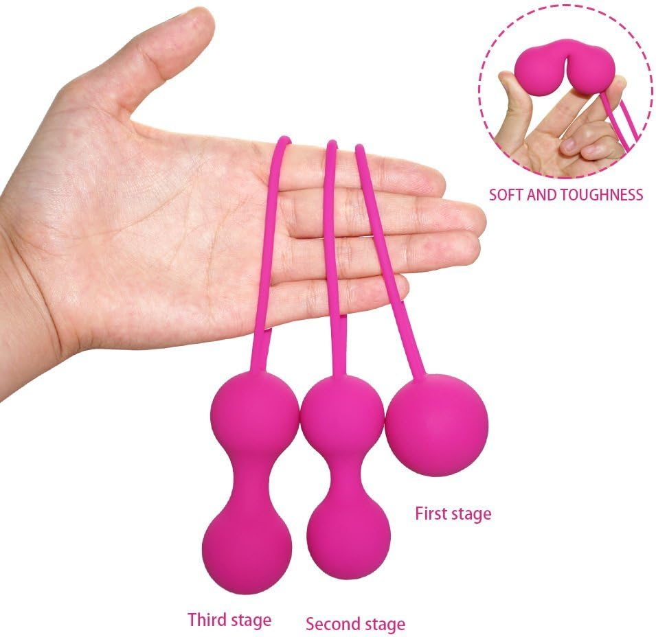 Rilekh Kegel Pelvic Training Floor | Pelvic Floor Muscle Training Female Postpartum Exercise Ball Trainer Set of 3 (39grams, 56 grams, 64grams)