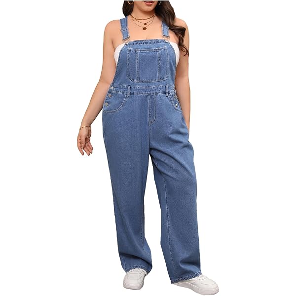 Amazon.com: CIDER Jean Overalls for Women Loose Fit Denim Jumpsuit