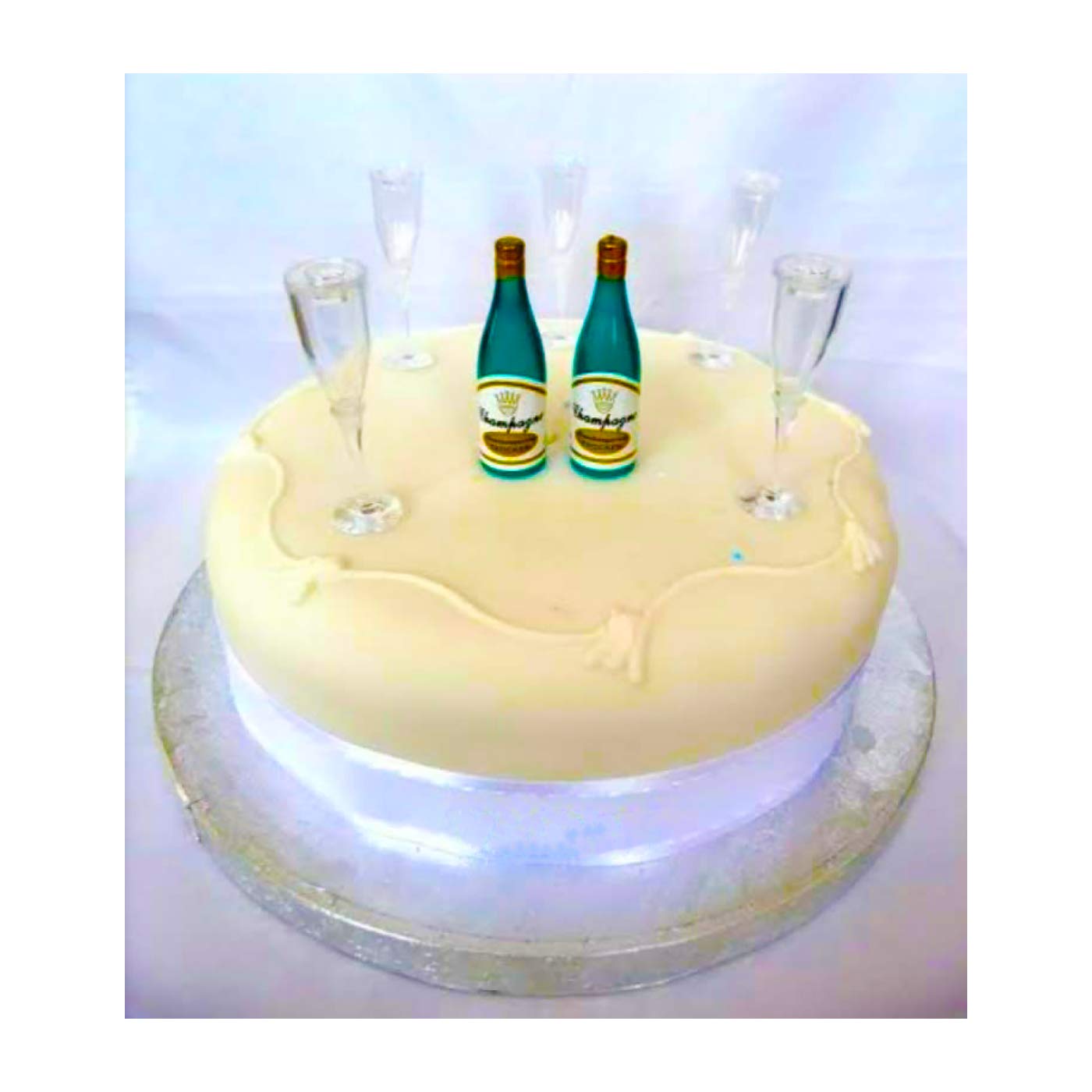 Anjali Decorations Champagne Plus Glass Candle Cake Decoration