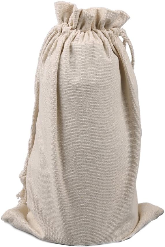 AoDao Cotton Muslin Drawstring Reusable Bags 8.2x13.7 Inch 4 Pack Organic Produce Storage Bag with Drawstring Gift Bags