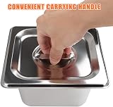 YAYODS 4Pcs Gastronorm Pan 1/6 with Lid 176x162x100mm Stainless Steel view 3