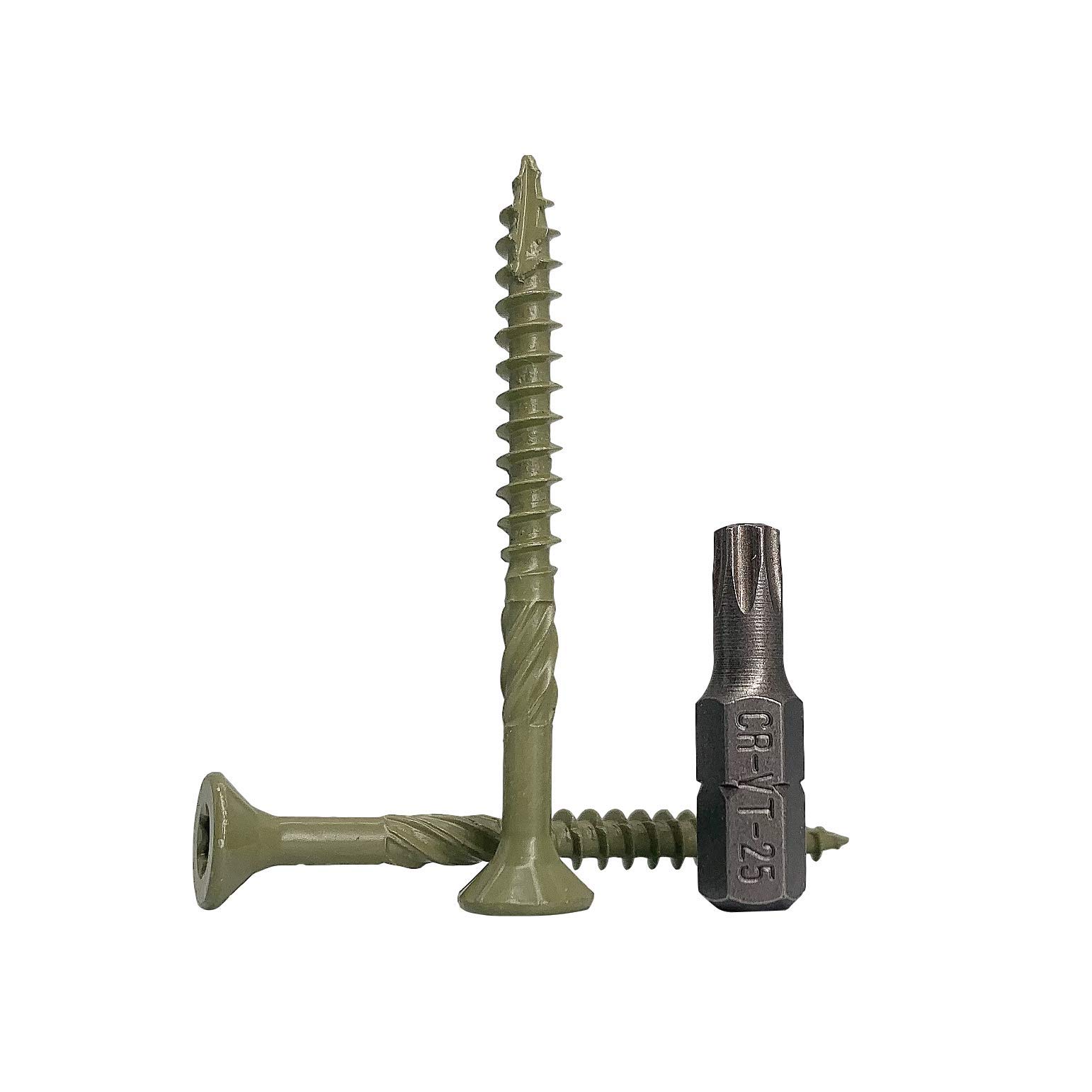 (Pack of 50 pcs) Green Anti-corrosion Finish 4.5 x 50 mm Timber Decking Screws, Wood Screws, Torx Head, Type 17, Countersunk Head, Exterior Screw (50, 4.5 x 50 mm)