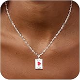 JIKASI 18K Gold Plated Necklace for Women, Heart Pendant Necklace Chunky Paperclip Choker Necklace for Gifts on Birthday Holidays Jewelry for Women