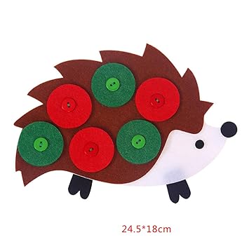 Casey Strict Hand Zipper Button Toy Kindergarten Education Tool Manual DIY Weave Cloth Early Education Learning Toys(None Button Hedgehog)