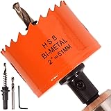 Koopi 2 Inch BI-Metal Hole Saw with Arbor and Replacement Pilot Drill Bit, 51mm Dia Hole Cutter for Easily Drilling Wood, Pla