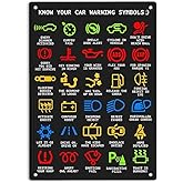 ERMUHEY Know Your Car Warning Lights Mechanics Funny Sarcastic Sign Metal Tin Signs, Poster Home Office Restaurants Bedroom Outdoors Man Cave Wall Decor Plaque 12x8 Inch, Multicolor