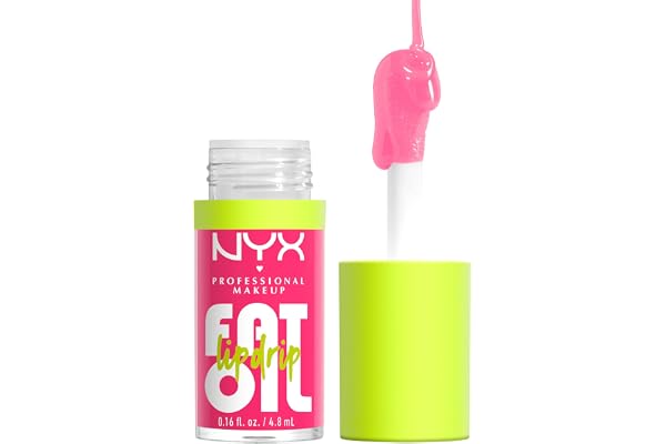 NYX Professional Makeup Lip Gloss, High Shine, Non-Sticky FInish, 12 Hours Hydrating, Fat Applicator, With Squalane, Raspberr