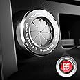 Rotary Push Start Button Cover, Car Engine Push to Start Stop Accessories, Auto Ignition Switch Cover, Cool Motorcycle Car Decor Gift for Christmas New Years Birthday, Silver