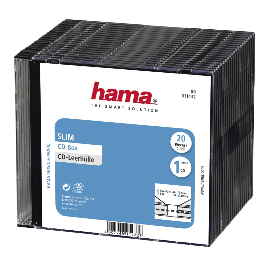 Hama Slim CD Disc Cases | Transparent | Value Pack of 20