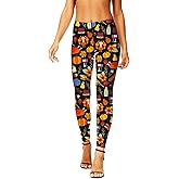 Women's Pumpkin Leggings Thankful Thanksgiving Turkey Pant Funny Fall Harvest Food Holiday Pants XL
