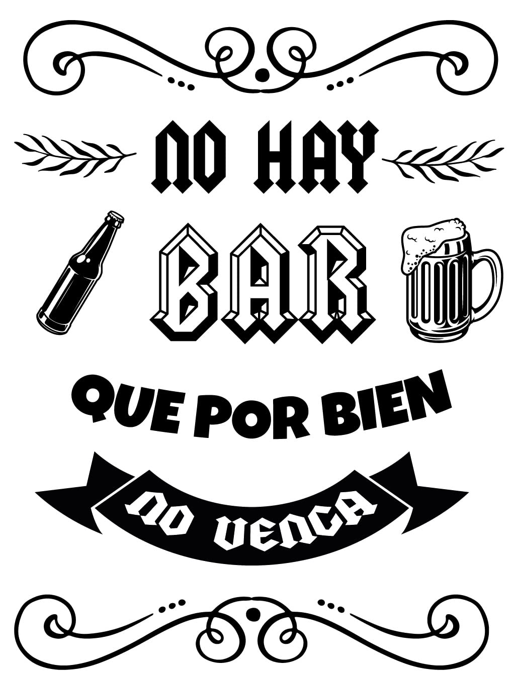 Decorative Kitchen Restaurant Bar Sticker Vinyl for Kitchen and Cafe Decoration Kitchen Wall Stickers "No Bar que Beauti"