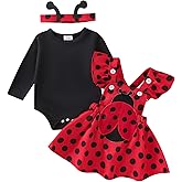 Tikoubabe Baby Girl Clothes Fall Winter Outfits Infant Dress Romper Suspender Skirt Headband 3Pcs 0-18 Months