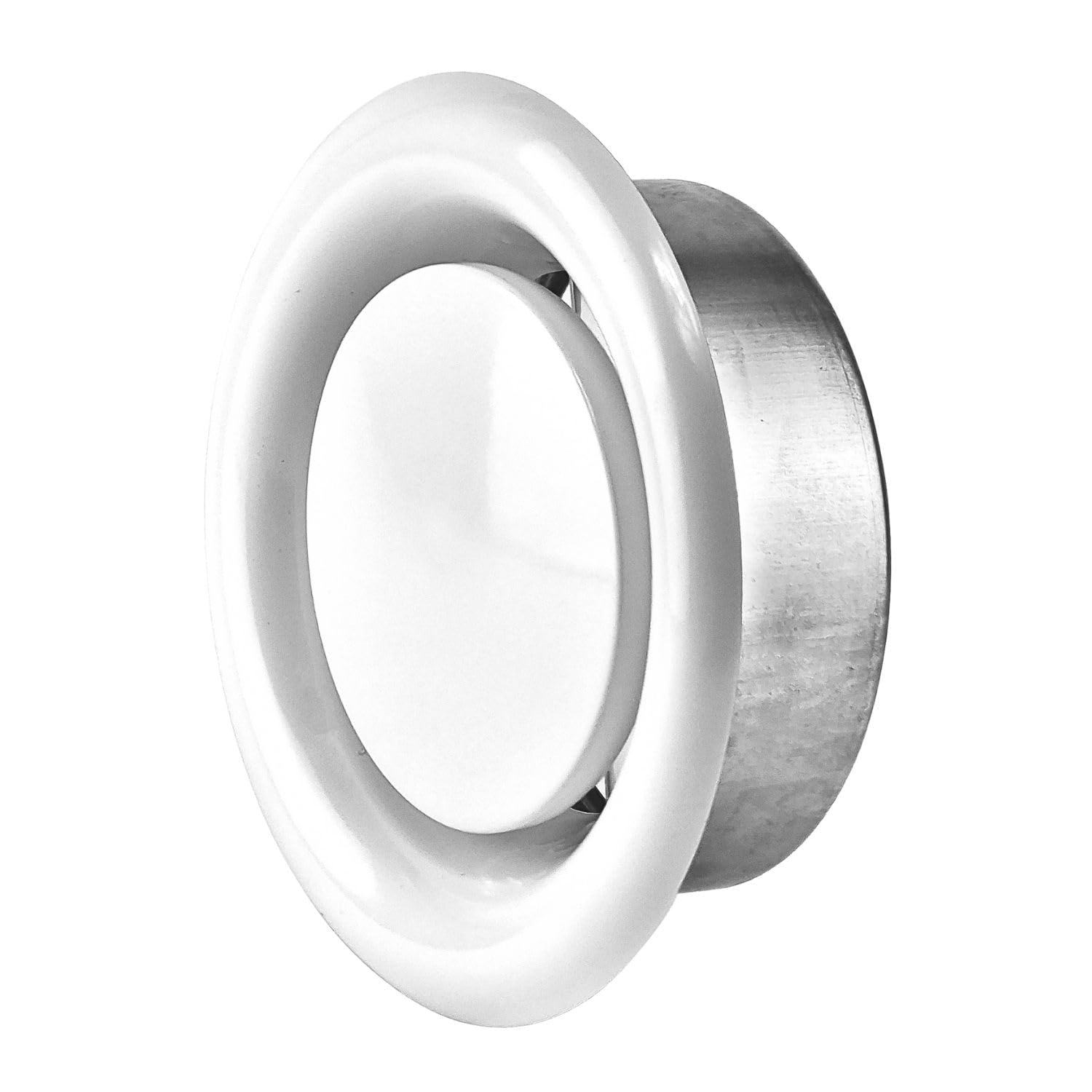 Steinberg14 White 125mm Air Exhaust Valve - 5 inch Extractor Fan Vent Cover - Round Adjustable Air Vent - Bathroom Diffuser - Wall Vent Cover - Ceiling Metal Ventilation Grille