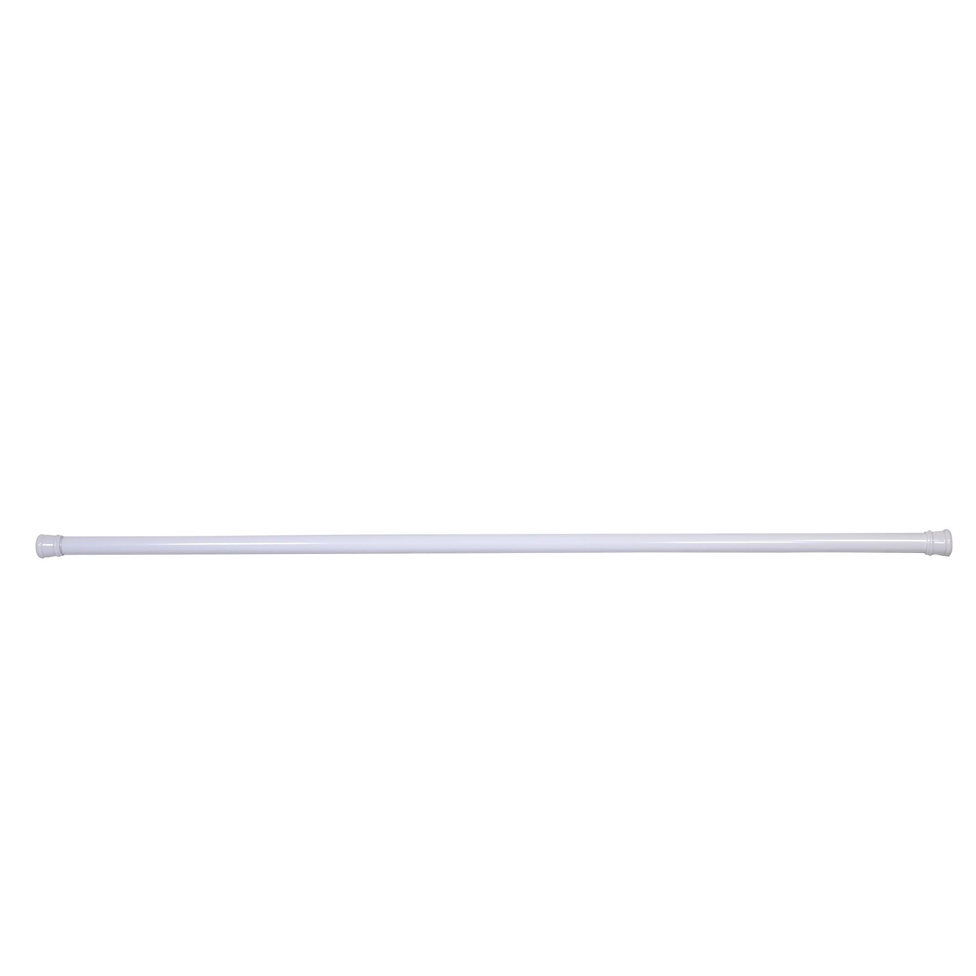 Photo 1 of Adjustable Tension Steel Bathroom Shower Rod, 50-84 Inches, White Finish, No Drill – Design House, 564195