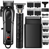OIYO Hair Clippers for Men, Cordless Hair Cutting Kit with Trimmer Shaver | 3-in-1 cordless hair clippers set with trimmer, foil shaver, LCD display, and 10+ accessories. Perfect for beginners.