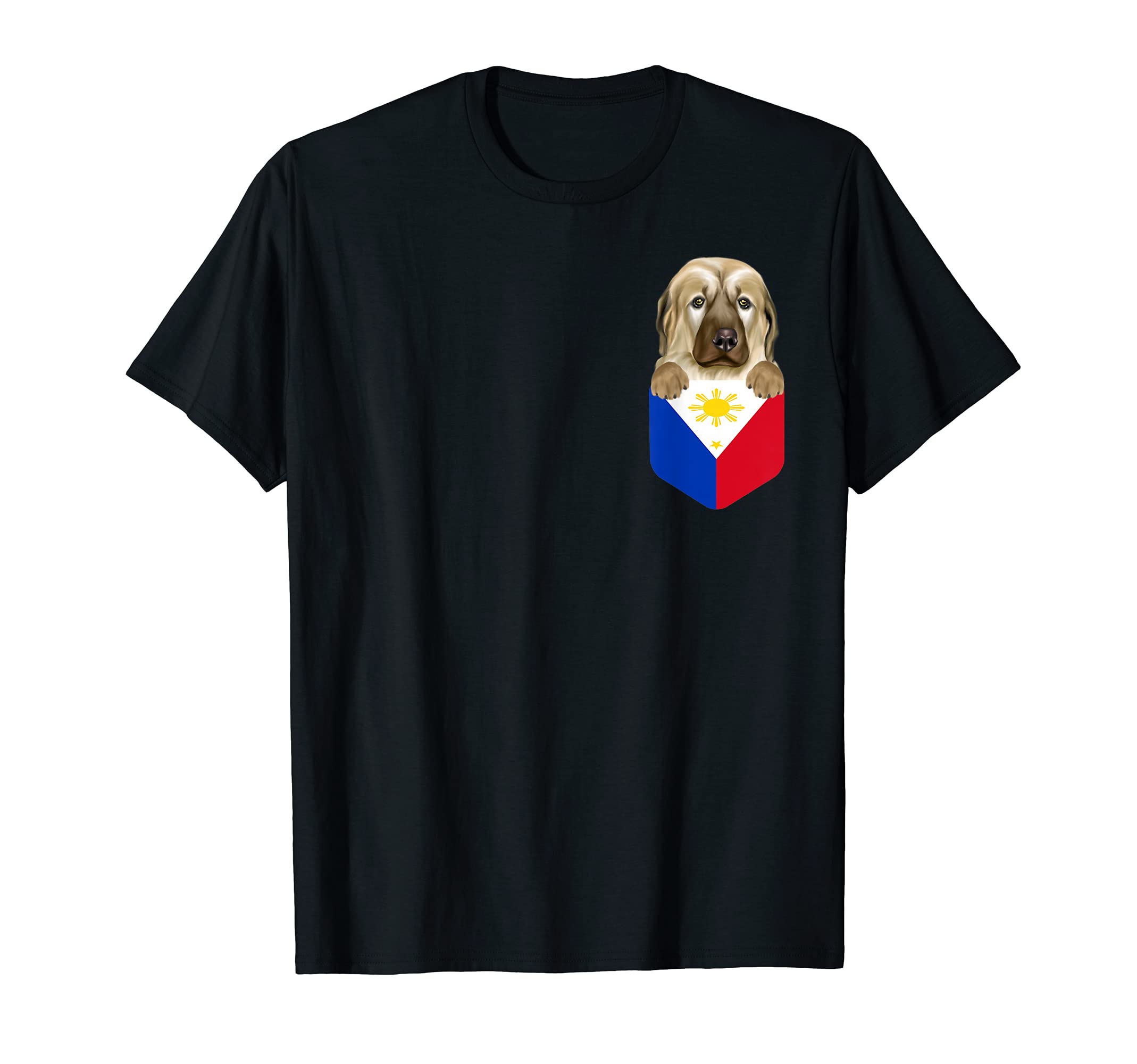 Philippines Flag Anatolian Shepherd Dog Dog In Pocket T-Shirt