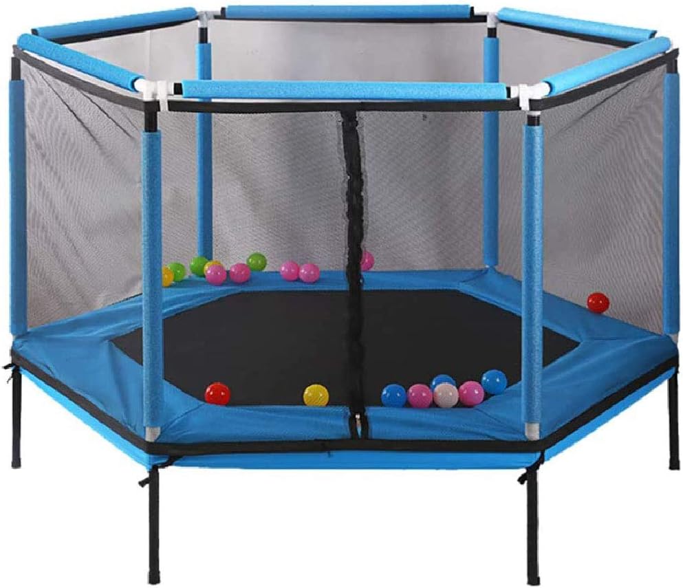 FTNJG Trampoline with Enclosure Net Indoor Kids Trampoline Small Gym Trampoline Quiet and Safe for Indoor and Outdoor Exercise Workout Toy