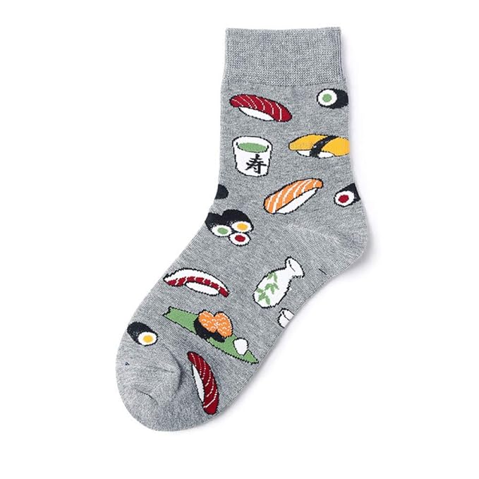 CHAOJI Socken 6 Paare Herbst Und Winter Socken Koreanische Kreative Cartoon Leben Essen Sushi Socken Damen Rohr Baumwolle Soc