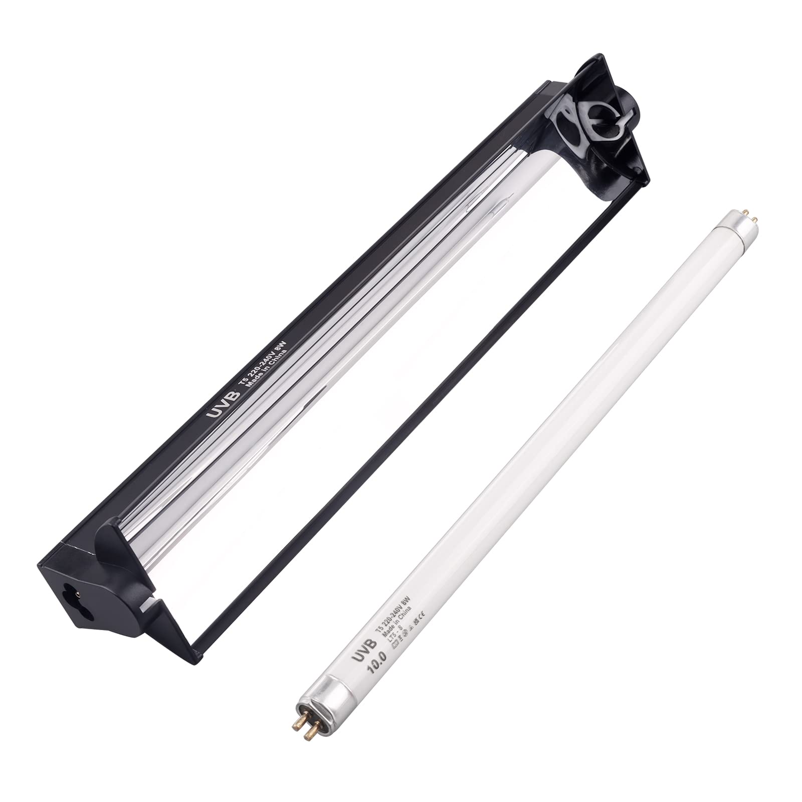 DERNORD T5 Reptile Light Tube- 10.0 8W HO T5 UVB Reptile Light Fixture UVB Strip Light High Output UVB for Bearded Dragon Tortoise