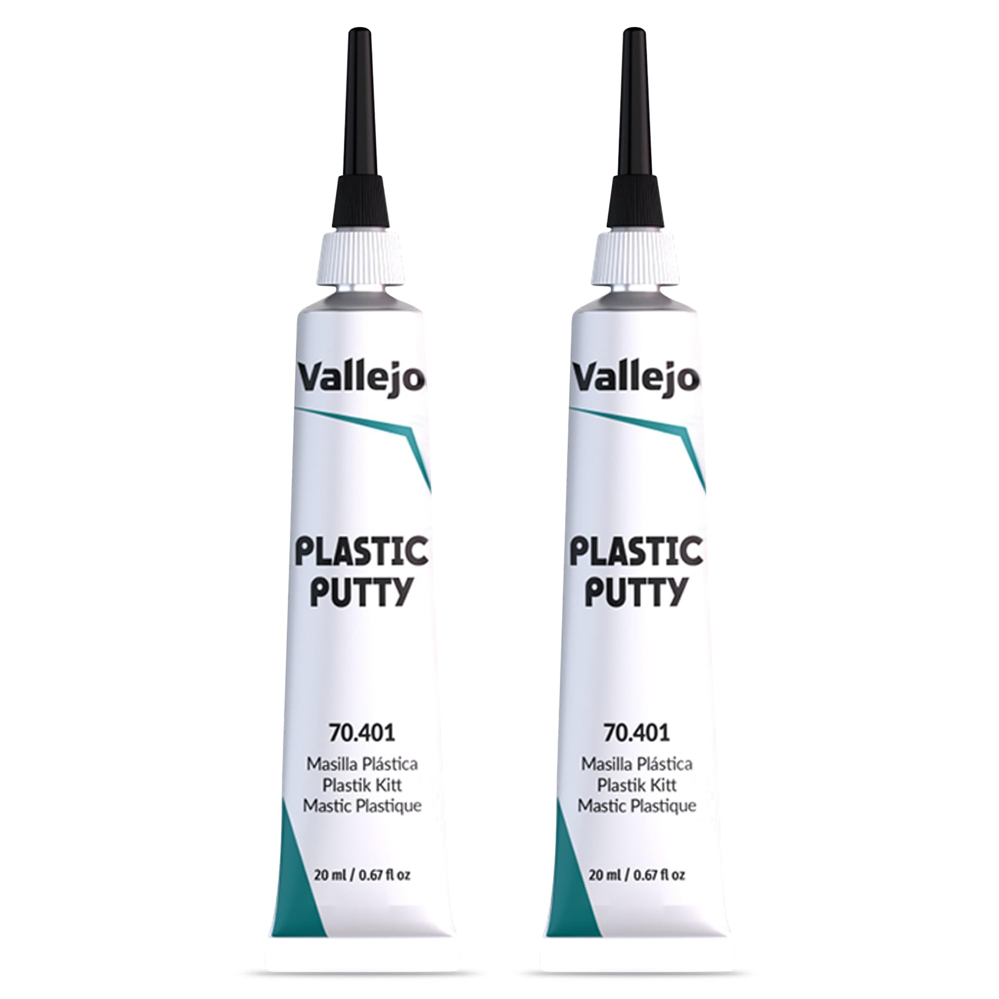 Vallejo Plastic Putty 20ml Twin Pack | Fast-Drying Acrylic Model Filler for Miniatures, Scale Models, Dioramas, Plastic Kits, Crafts & Hobby Repairs | Smooth Finish Gap & Seam Filler