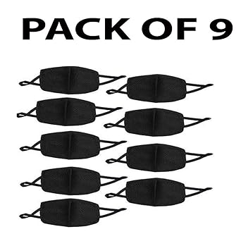 Bersache Cn95-1 Black Mouth Nose Cover Mask(pack of 9)