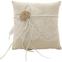 Amazon.com: RIMOBUL Wedding Ring Pillow, Bearer Pillow Lace ...