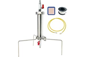 P PBAUTOS Stainless Steel Vacuum Chamber/Tube, 45 Gram Closed Loop Extractor with Tripod and Pressure Pipe, Perfect for Extracting from Plant Leaves, Industry Use Only