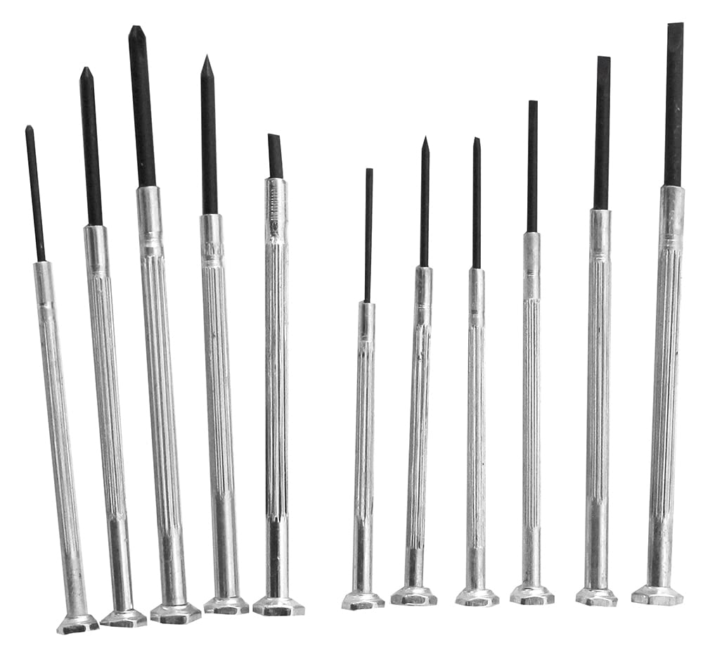 Dekton 11pc Precision Screwdriver - Anti Slip Handle With Rotating Cap For Ease Of Use And Precise Control| Accurately Machined For Ultimate Fit| Handy Storage Case| Includes 3 Phillips And 8 Flats